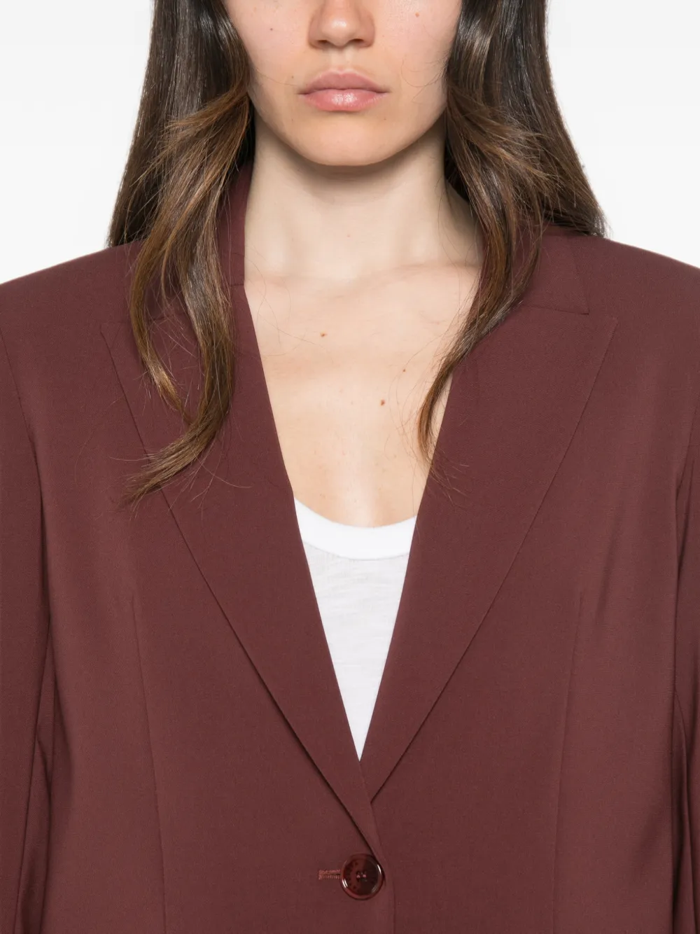 Patrizia Pepe Blazer met enkele rij knopen Bruin