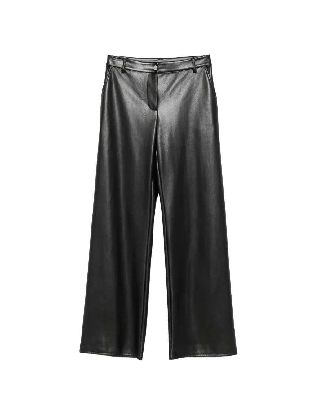 Patrizia Pepe coated straight-leg trousers - Schwarz