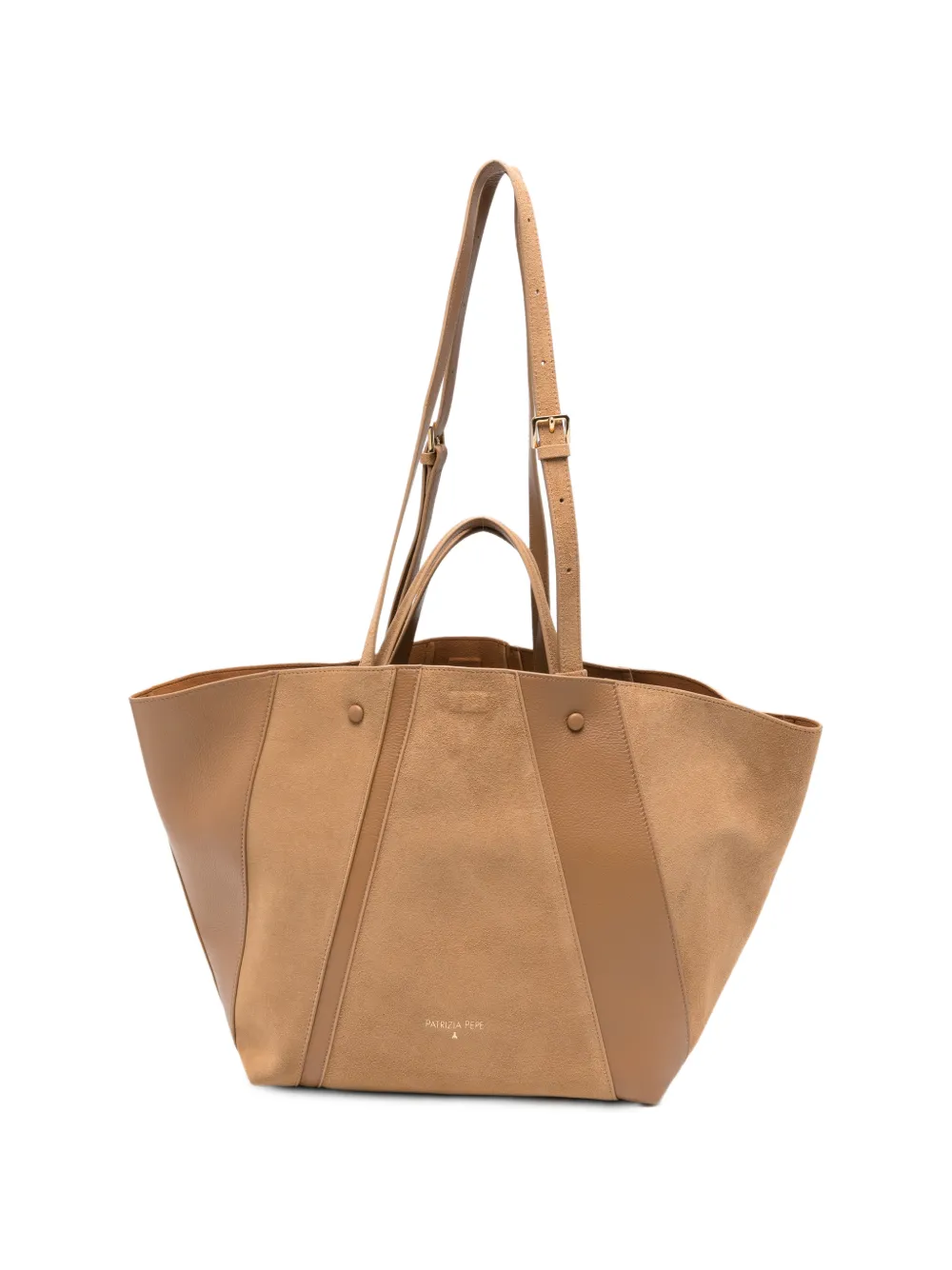 Patrizia Pepe (IN)COMPLETE panelled-suede shoulder bag - Brown