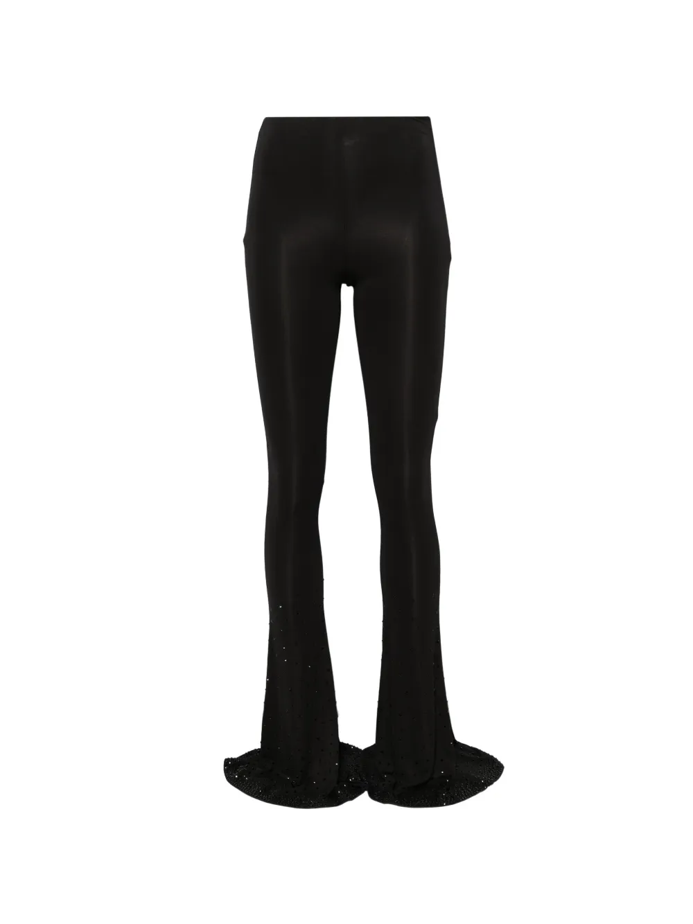 Patrizia Pepe rhinestone-embellished flared trousers - Nero
