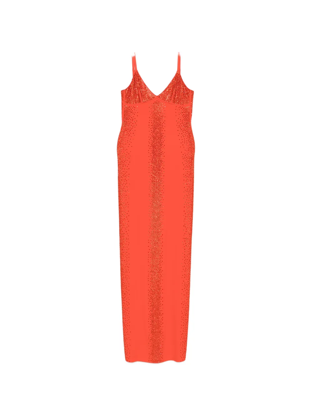 Patrizia Pepe Rhinestone-embellished Maxi Dress In Orange