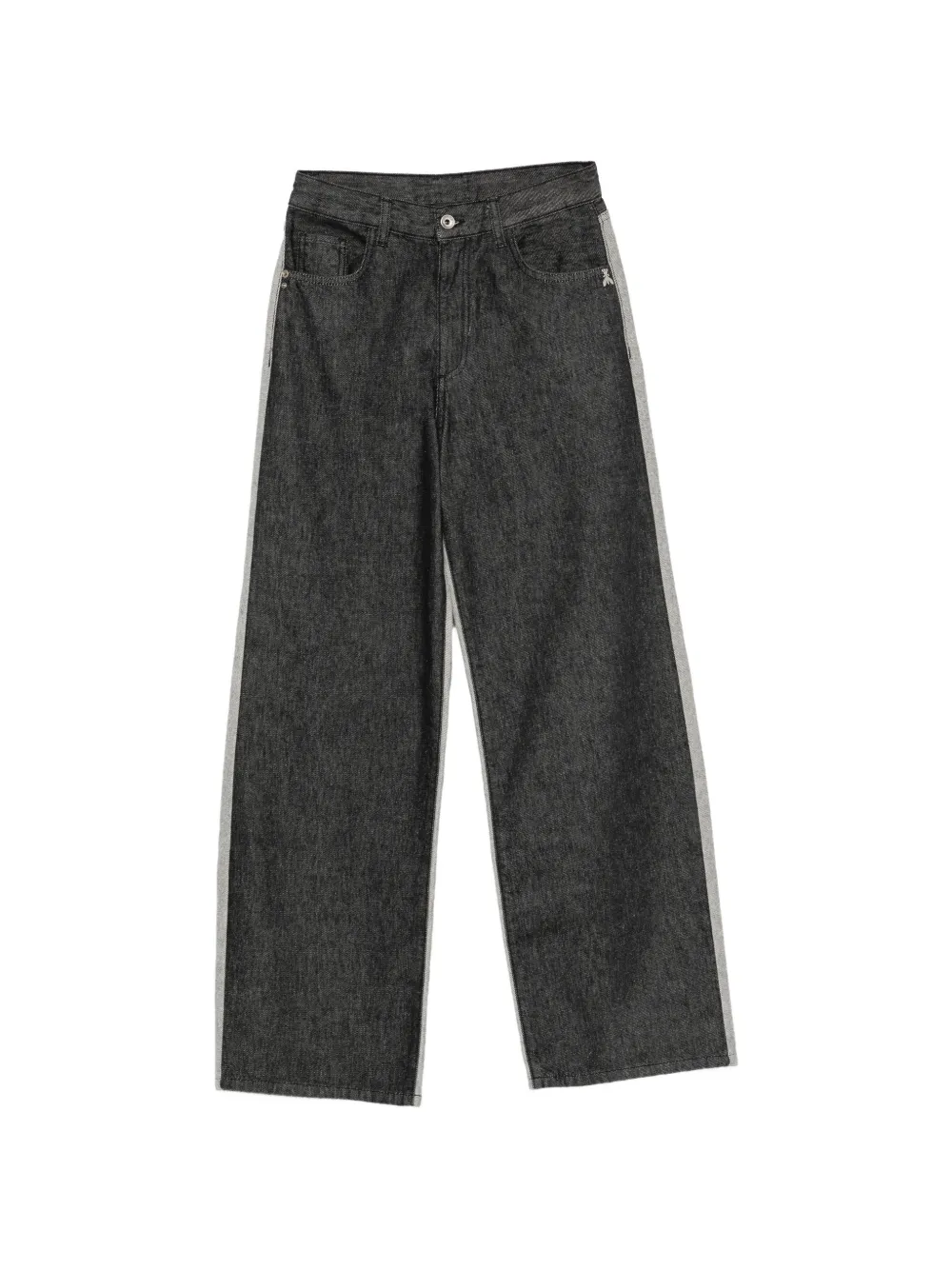 Patrizia Pepe Bi-colour Wide-leg Jeans In Gray