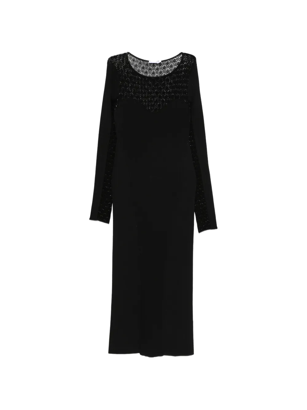 Patrizia Pepe Minikleid mit Strickmuster - Schwarz