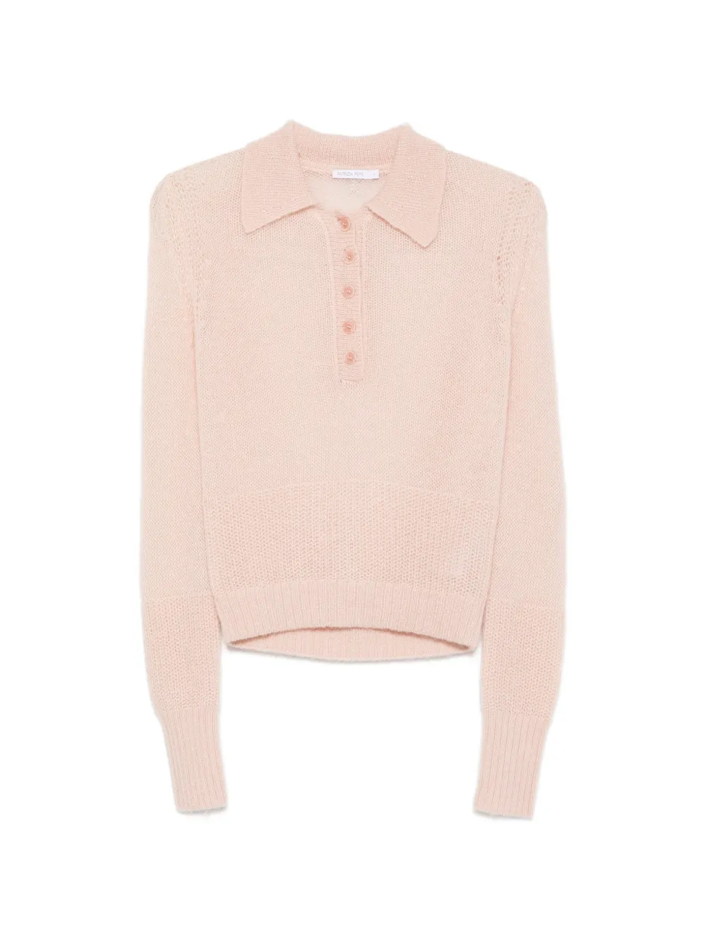 Patrizia Pepe mohair-wool blend polo top - Rosa