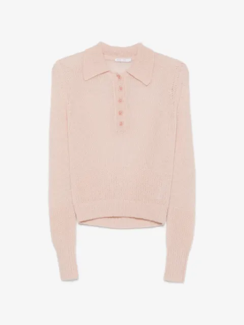 Patrizia Pepe mohair-wool blend polo top