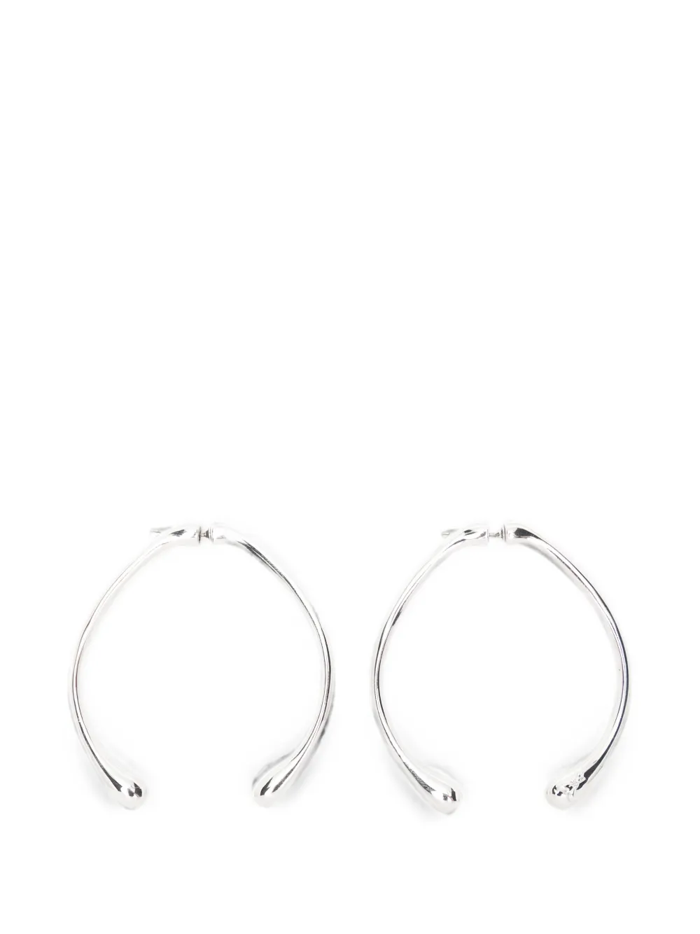 Patrizia Pepe minimalist open-hoop earrings - Argento