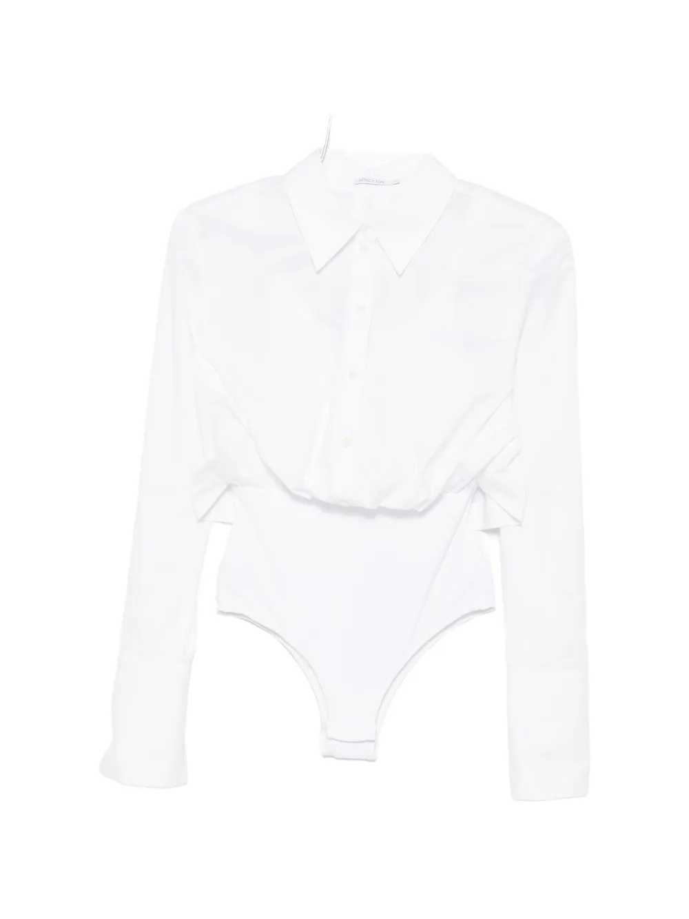 Patrizia Pepe Poplin Bodysuit Shirt In White