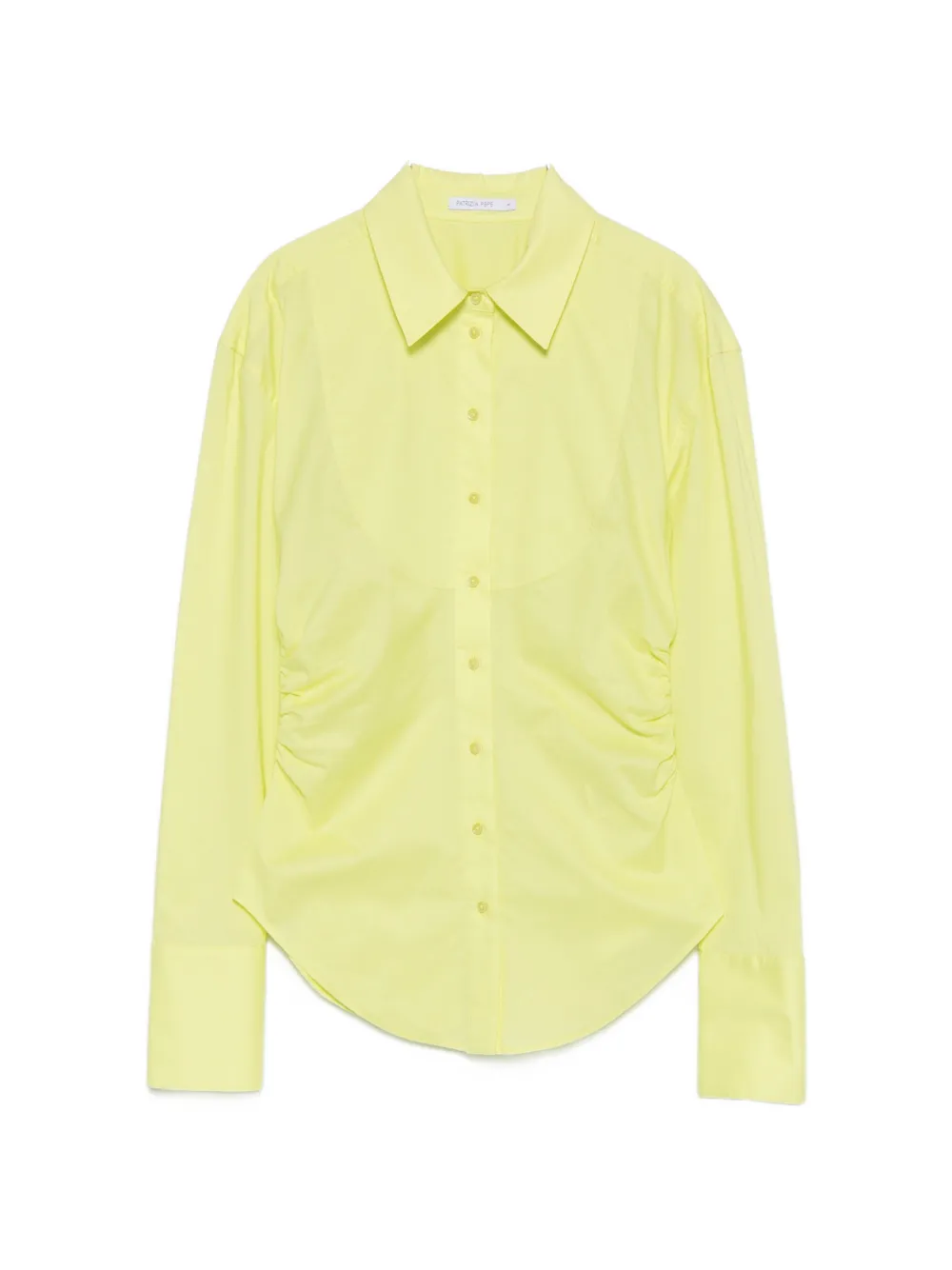 Patrizia Pepe Gathered Poplin Shirt In Yellow