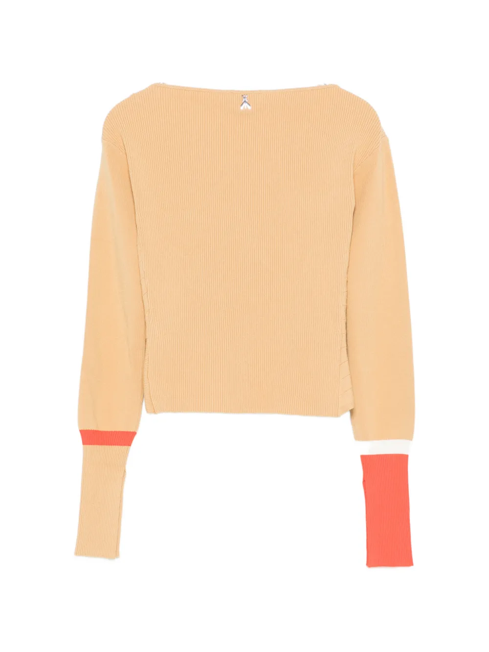 Patrizia Pepe Gebreide trui met colourblocking Beige