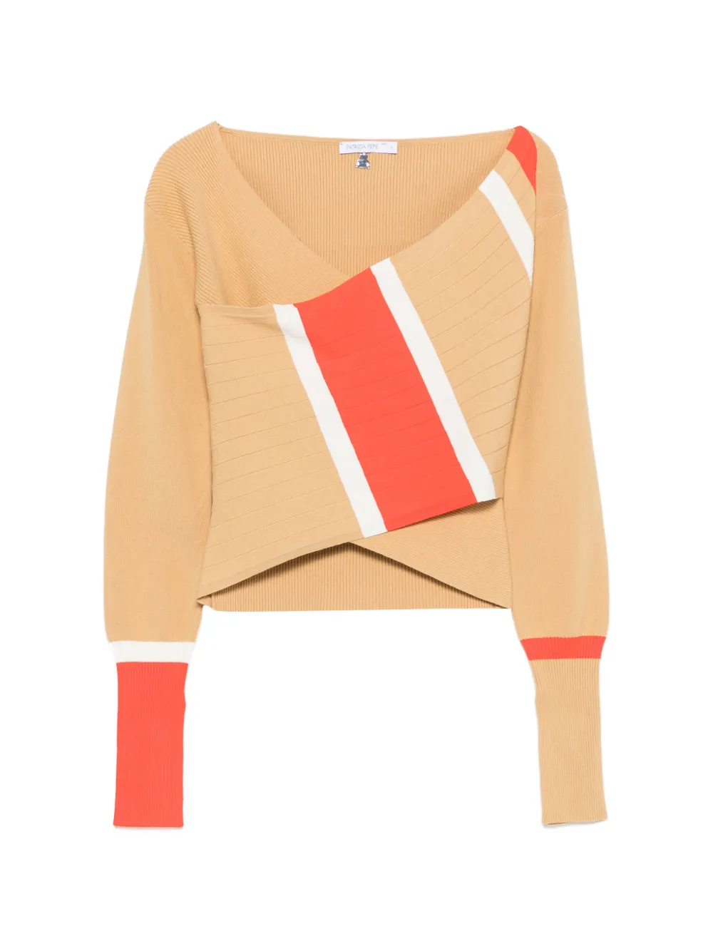 Patrizia Pepe colour-block wrap-front knit - Toni neutri