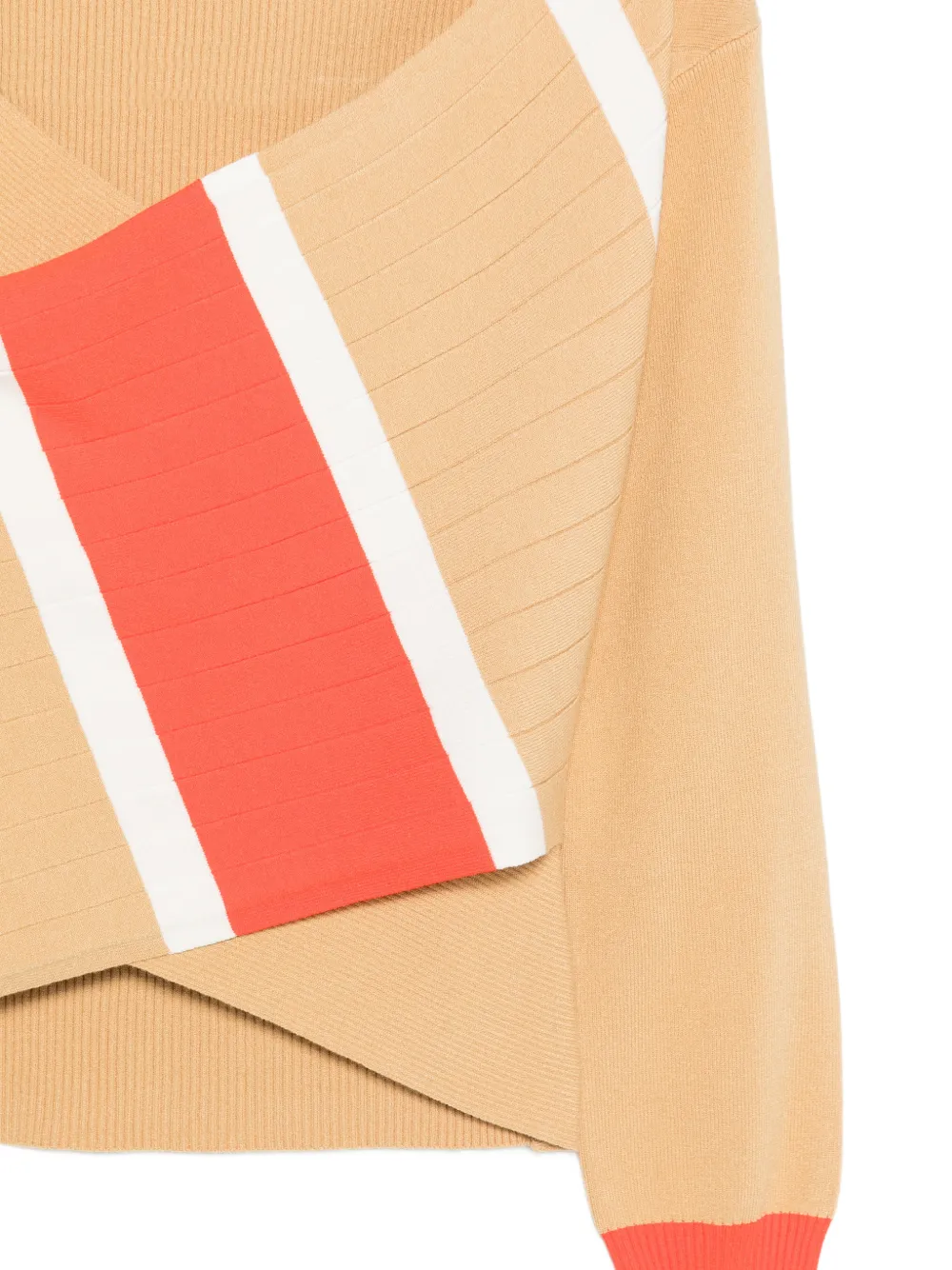 Patrizia Pepe Gebreide trui met colourblocking Beige