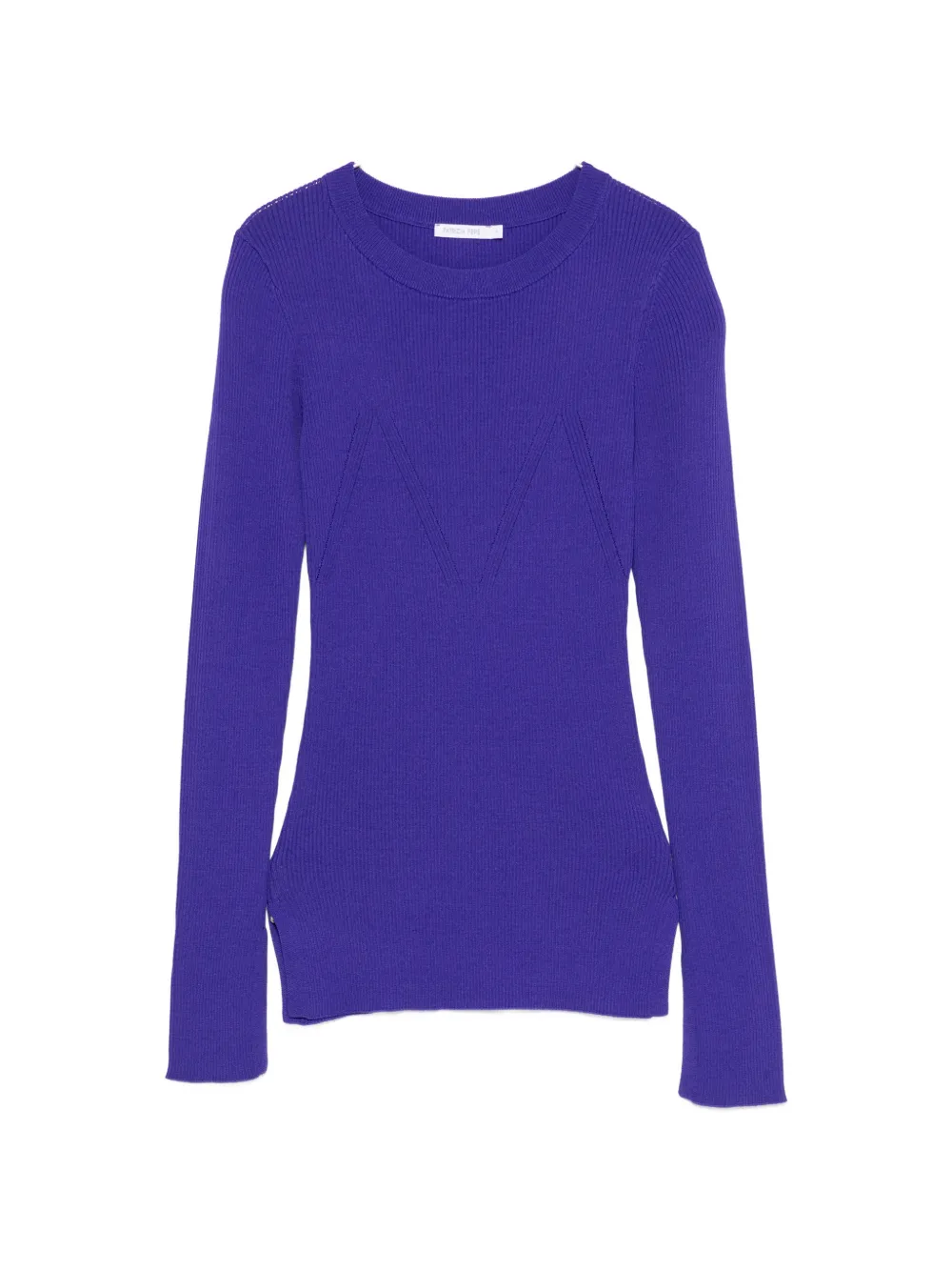 Patrizia Pepe Ribbed-knit Slim-fit Knit In Blue