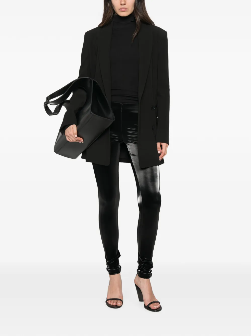 Patrizia Pepe coated leggings Zwart