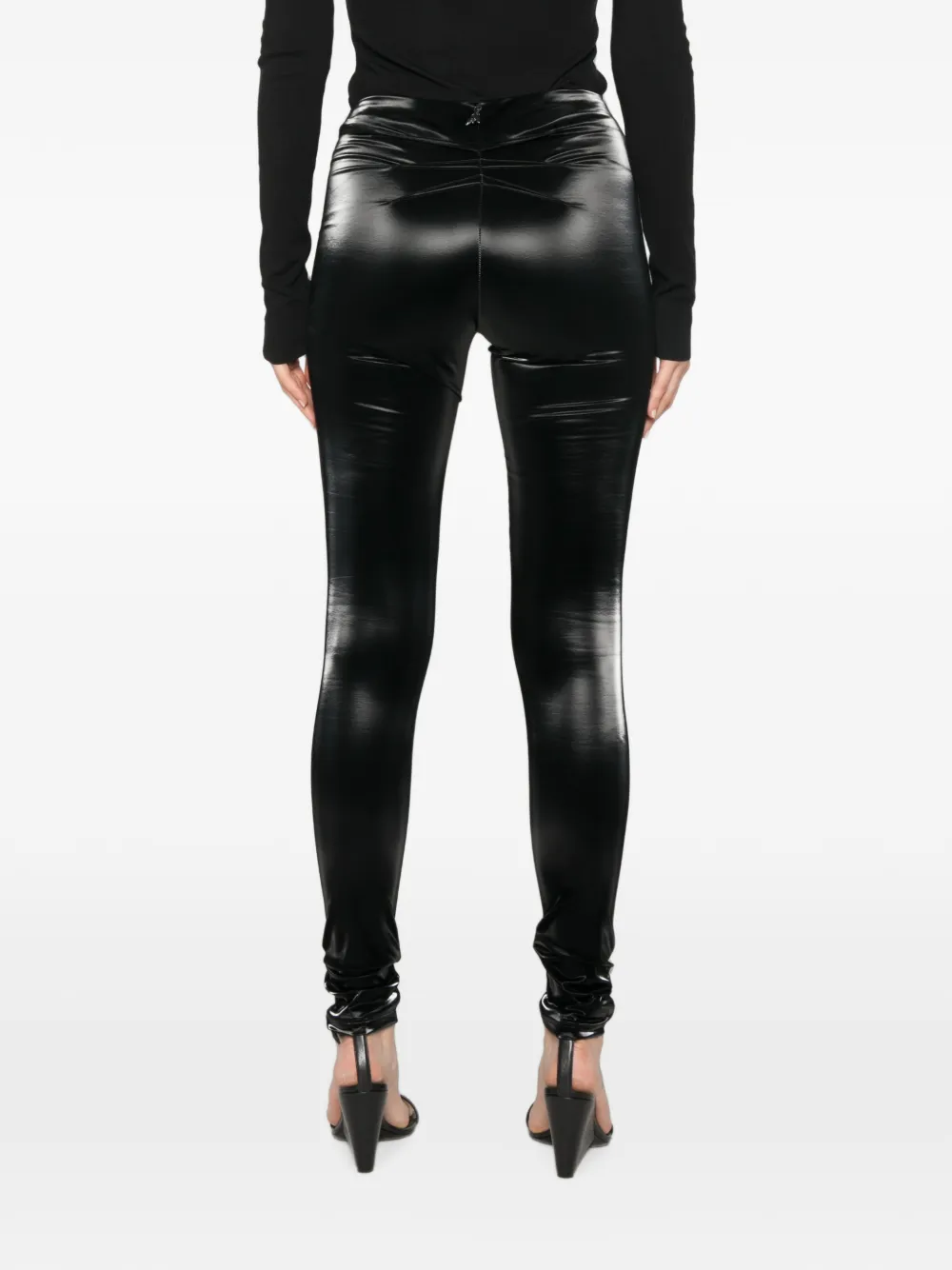 Patrizia Pepe coated leggings Zwart