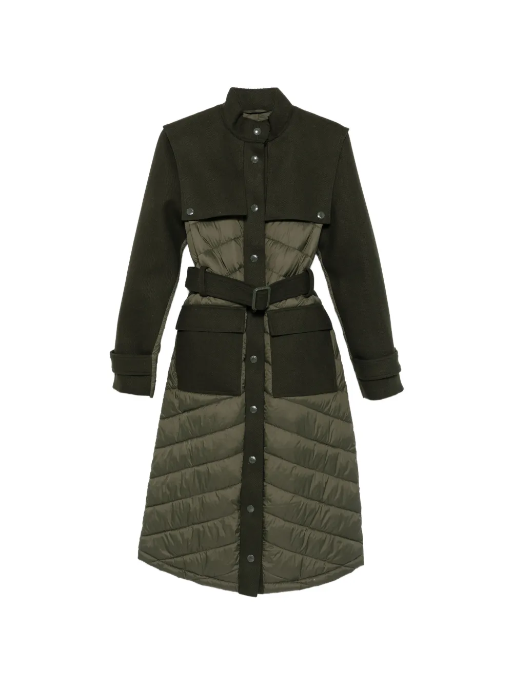Patrizia Pepe quilted panelled coat - Green