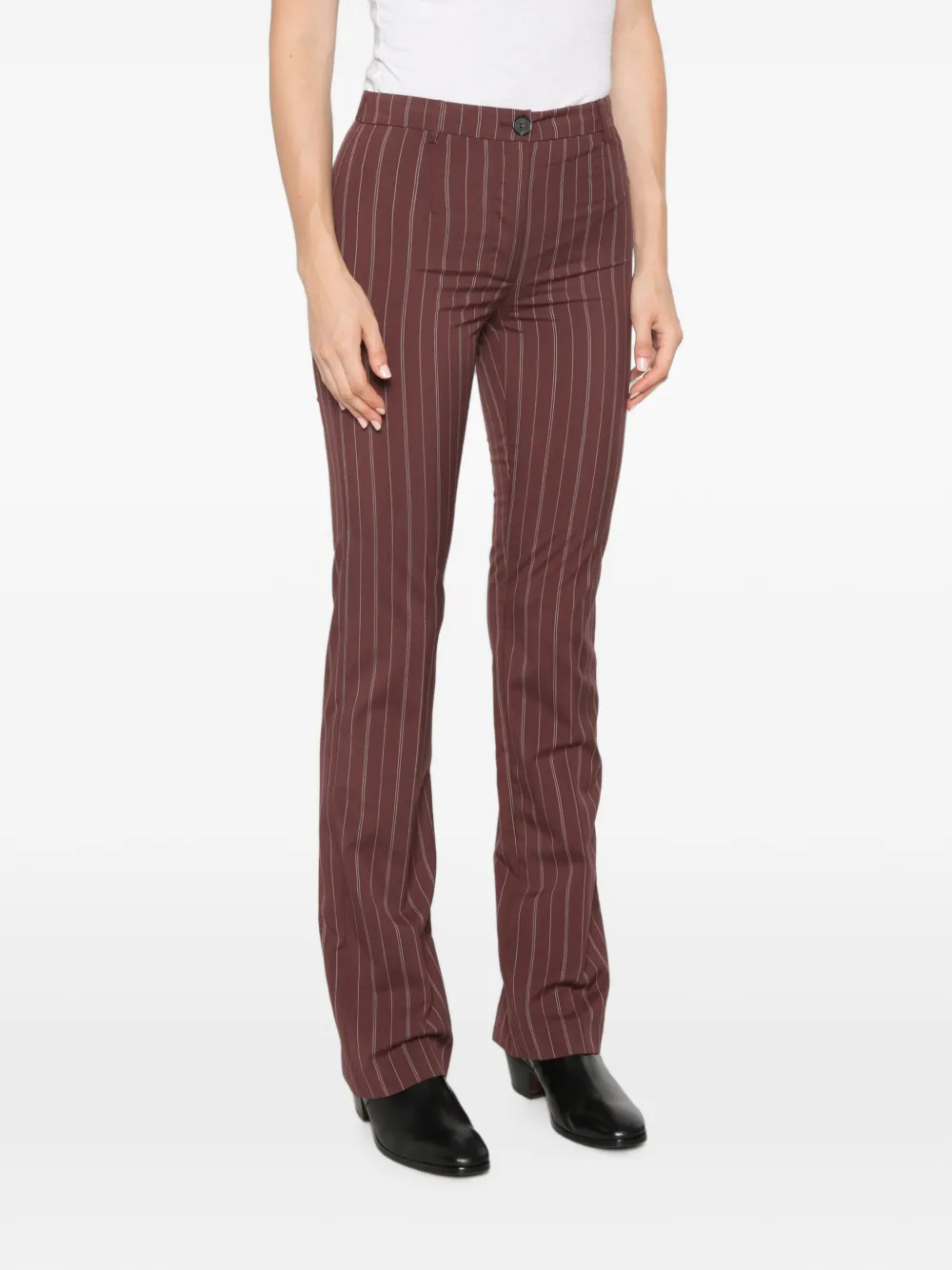 Patrizia Pepe Pantalon met krijtstreep Bruin