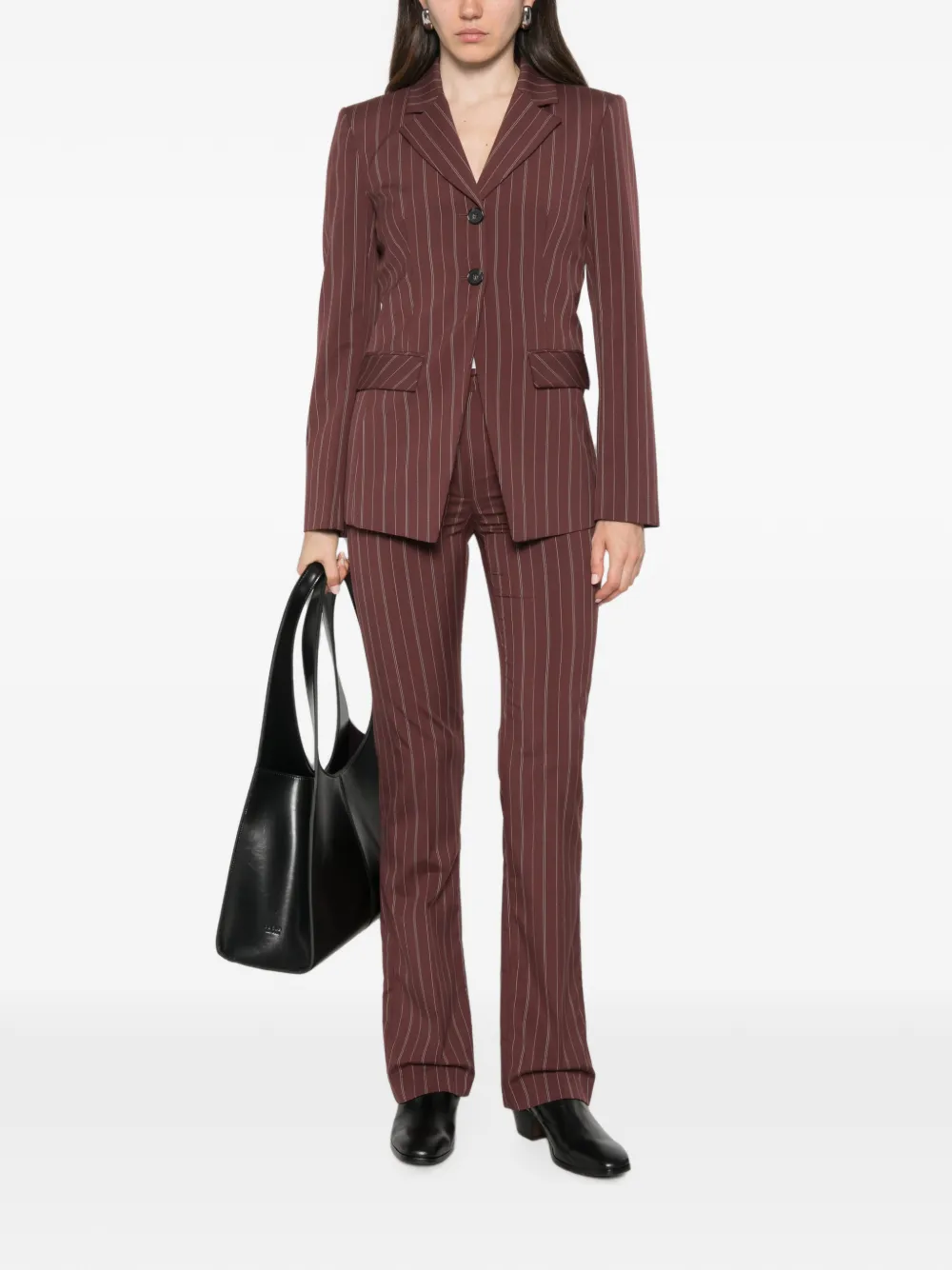 Patrizia Pepe Pantalon met krijtstreep Bruin