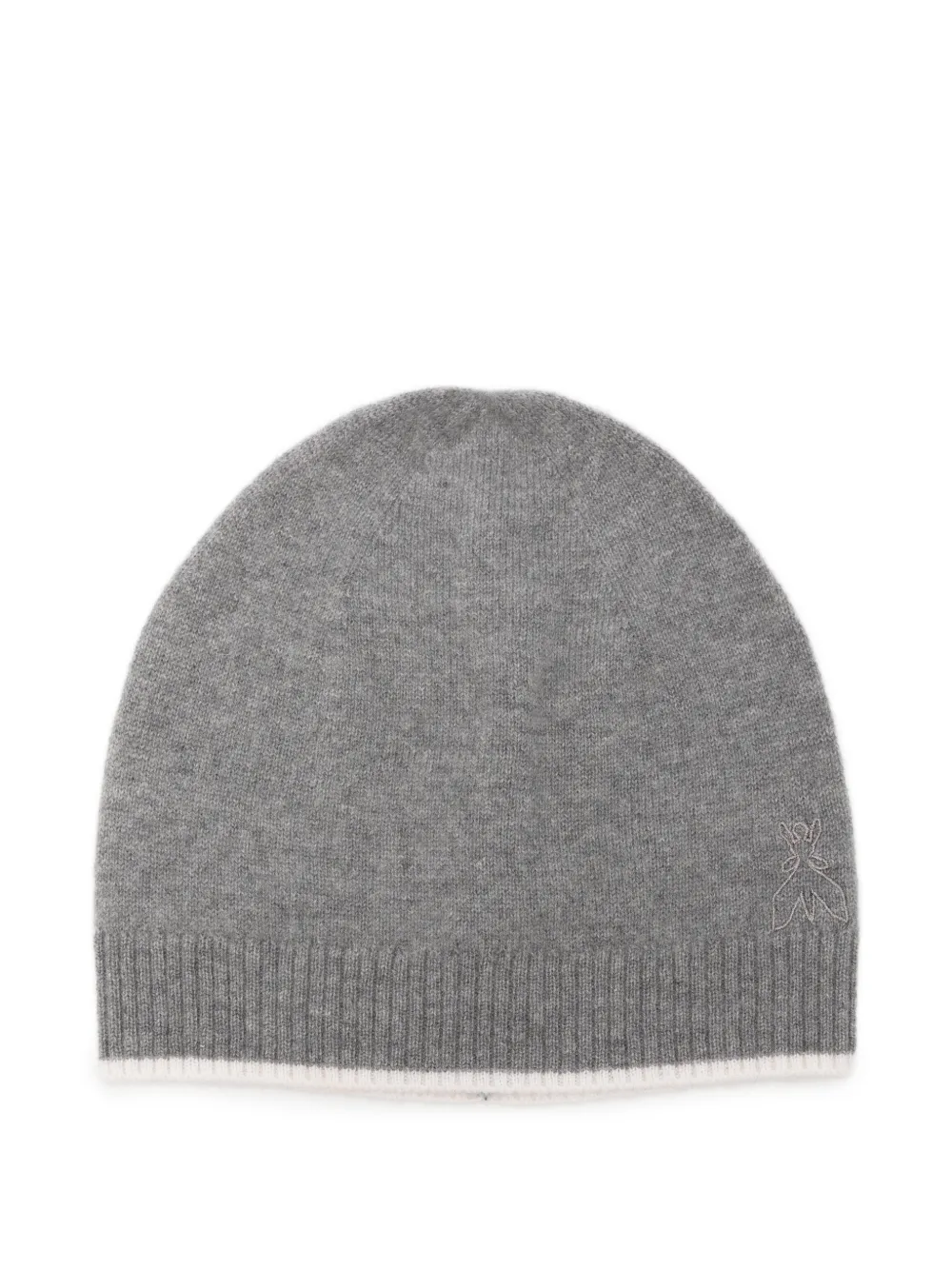 Patrizia Pepe ribbed-trim beanie hat - Grigio