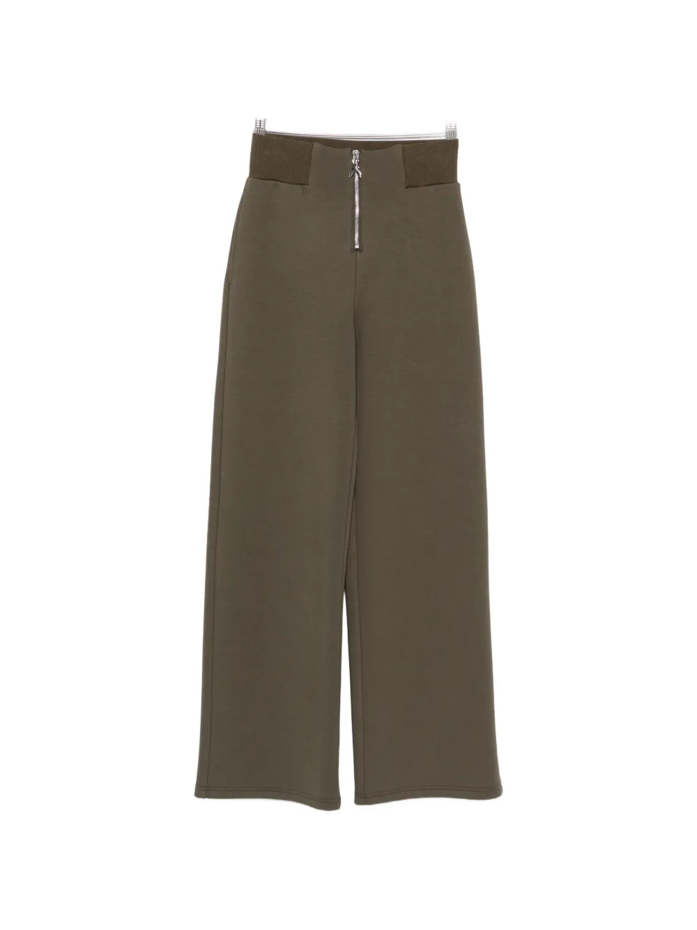 Patrizia Pepe Zip-fastening Wide-leg Trousers In Green