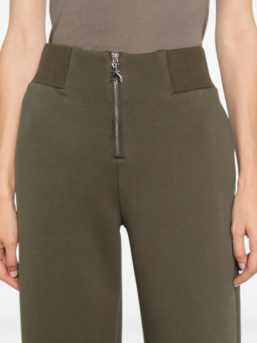 Patrizia Pepe zip-fastening wide-leg trousers Groen