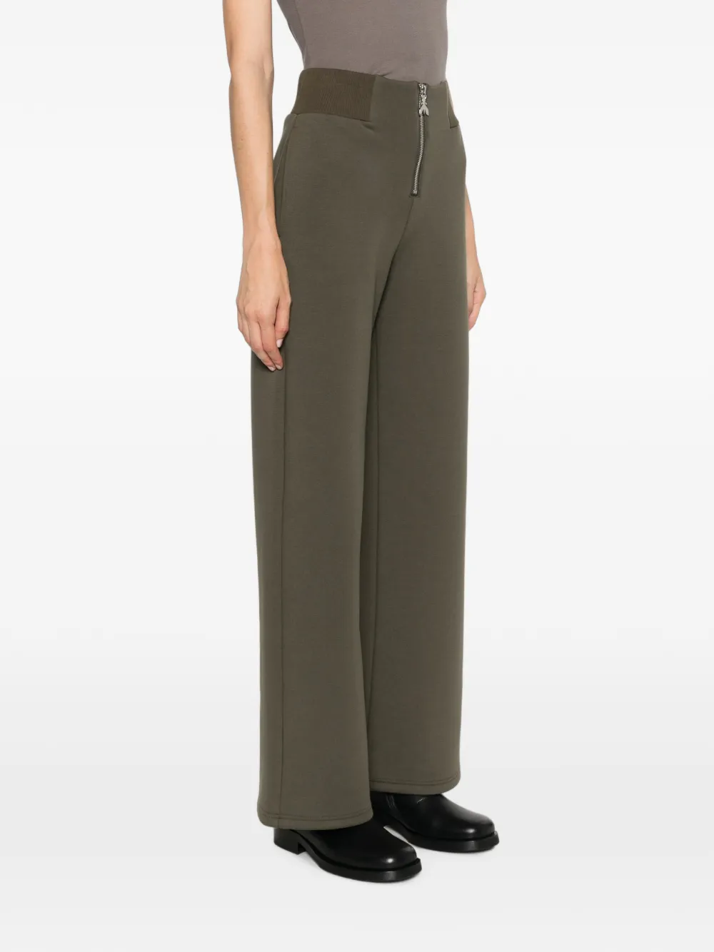Patrizia Pepe zip-fastening wide-leg trousers Groen