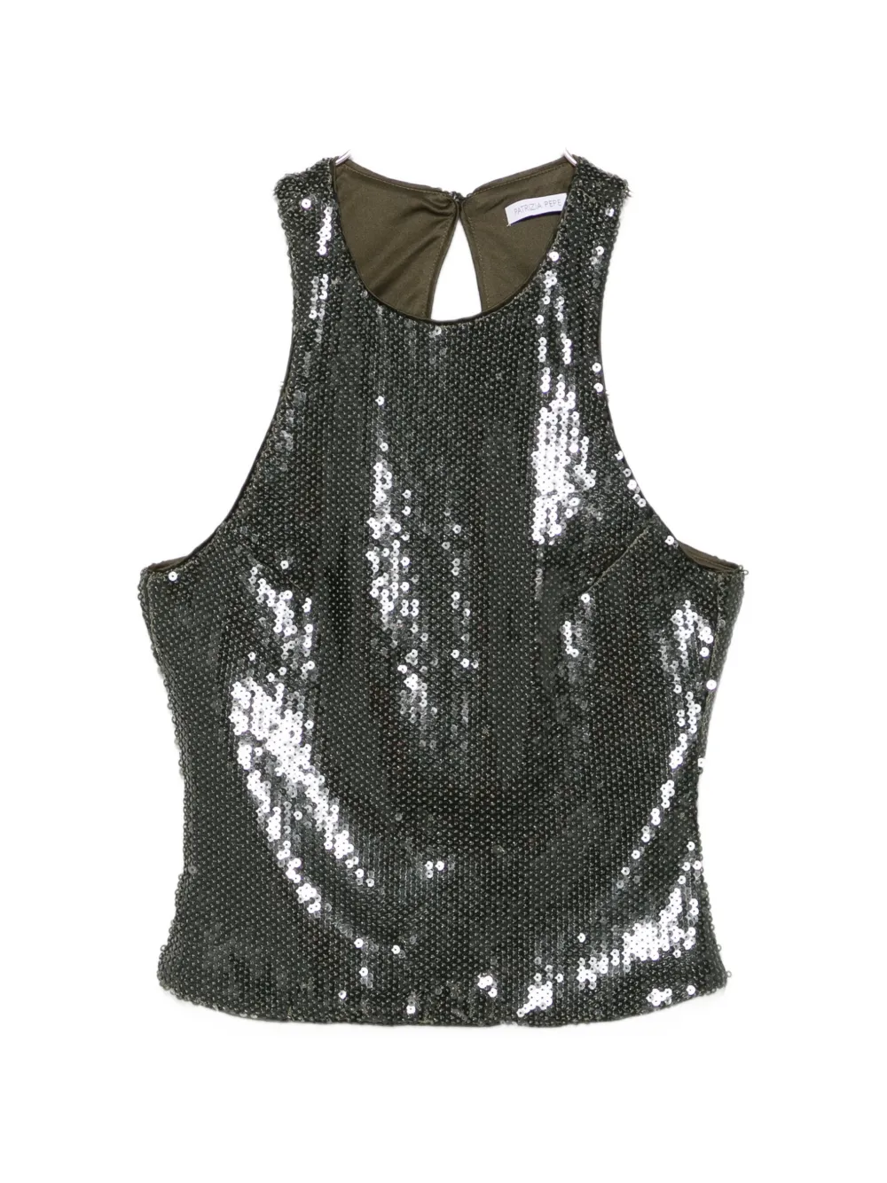 Patrizia Pepe Sequin-embellished Tank Top In Black