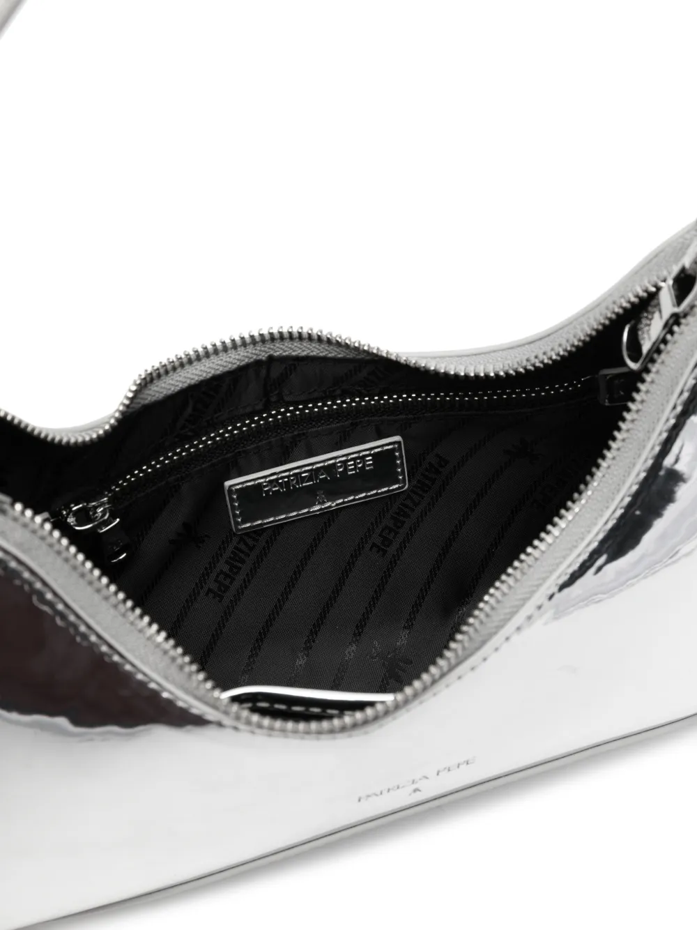 Patrizia Pepe Metallic schoudertas Zilver