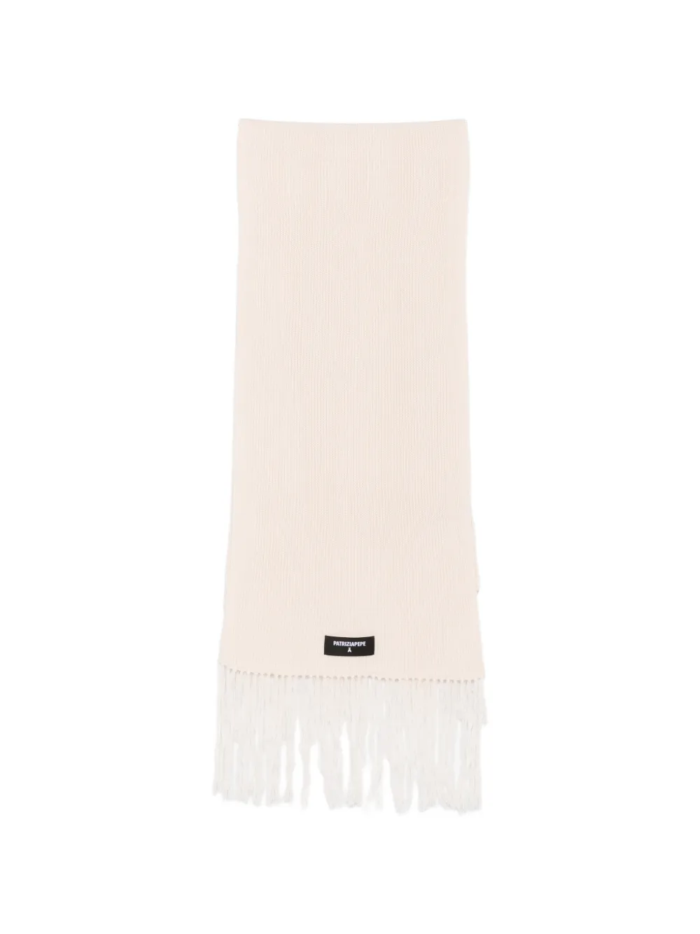 Patrizia Pepe fringed ribbed-knit scarf - Toni neutri