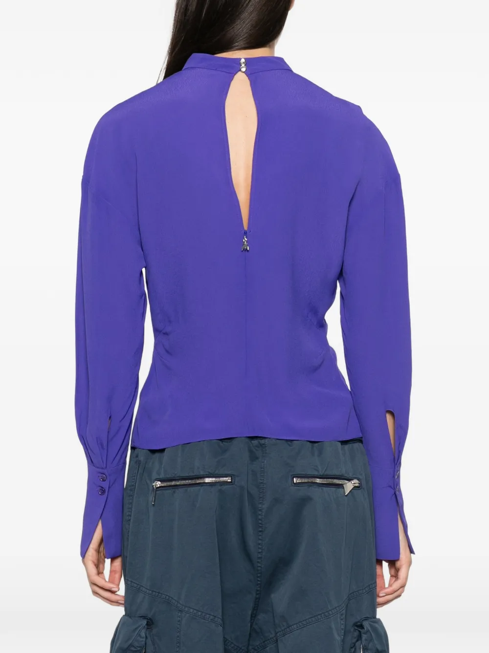 Patrizia Pepe Uitgesneden blouse Paars