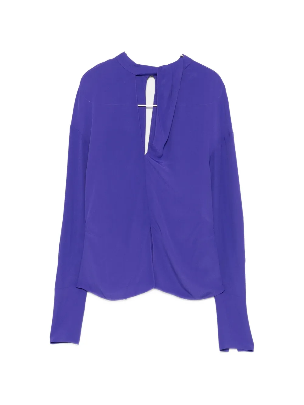 Patrizia Pepe Cut-out V-neck Blouse In Purple