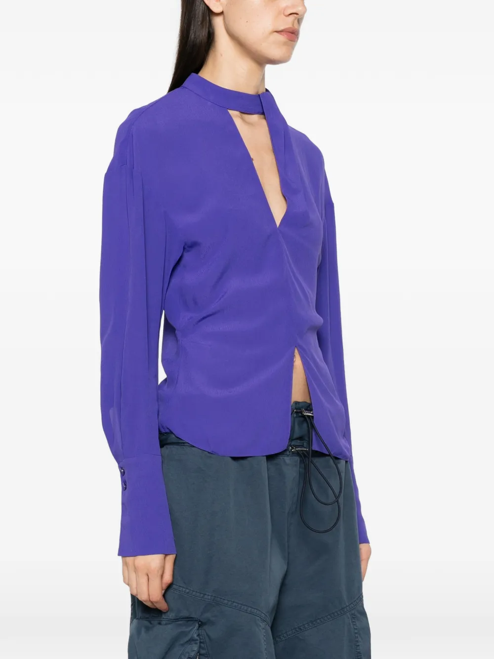 Patrizia Pepe Uitgesneden blouse Paars