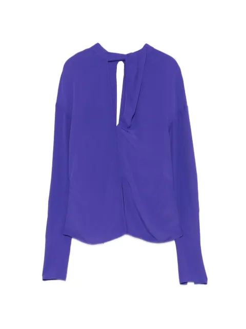 Patrizia Pepe blusa con cuello en V y aberturas