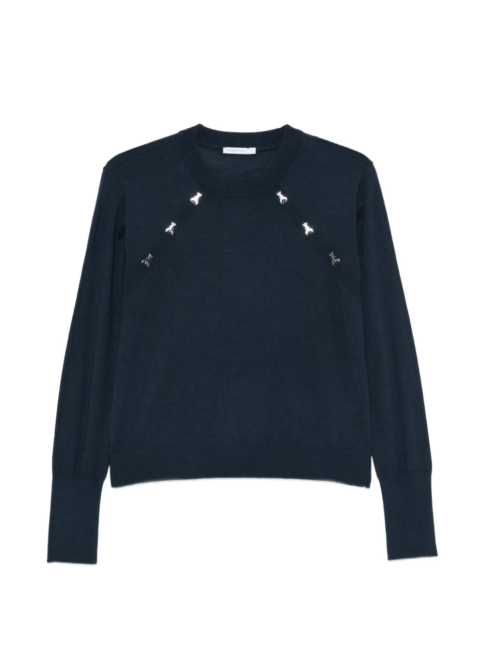Patrizia Pepe Fly-embellished wool knit - Blau