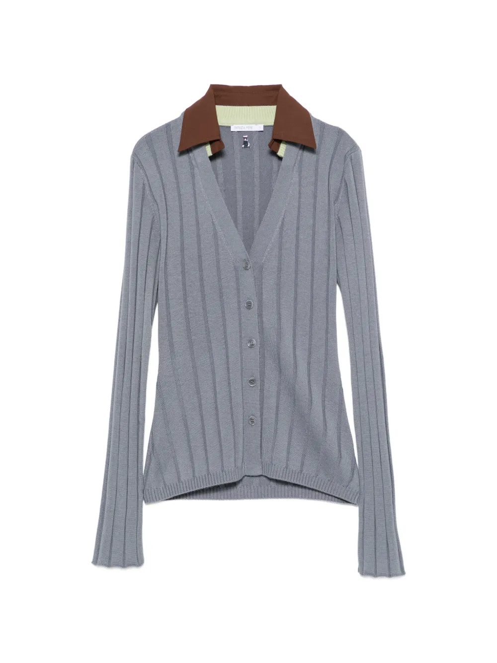 Patrizia Pepe ribbed colour-block cardigan - Grau
