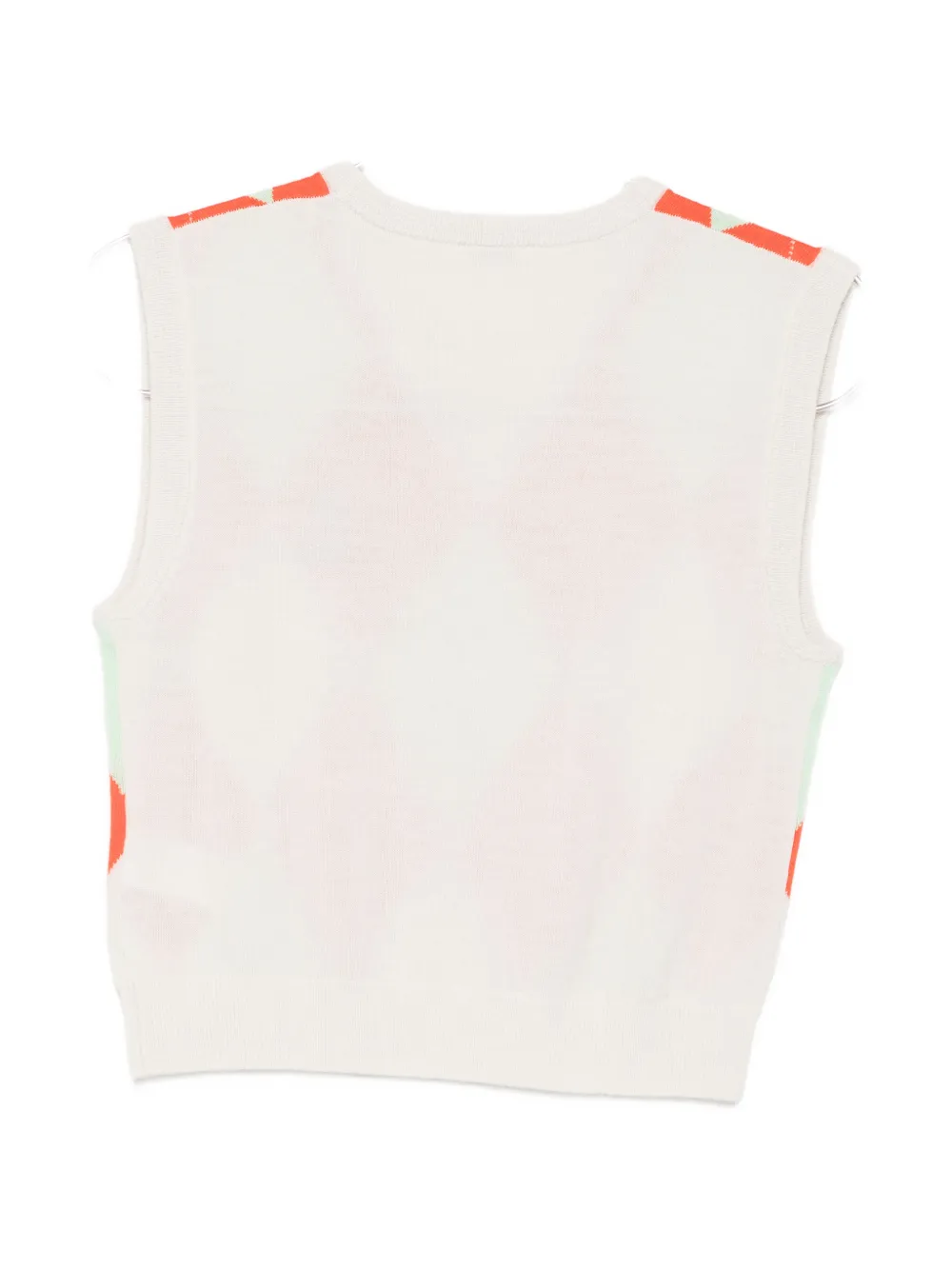 Patrizia Pepe Gebreide wollen top met argyle-patroon Beige