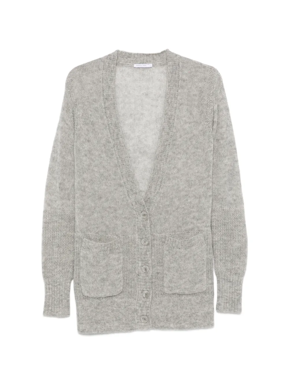 Patrizia Pepe fine-knit patch-pocket cardigan - Grau