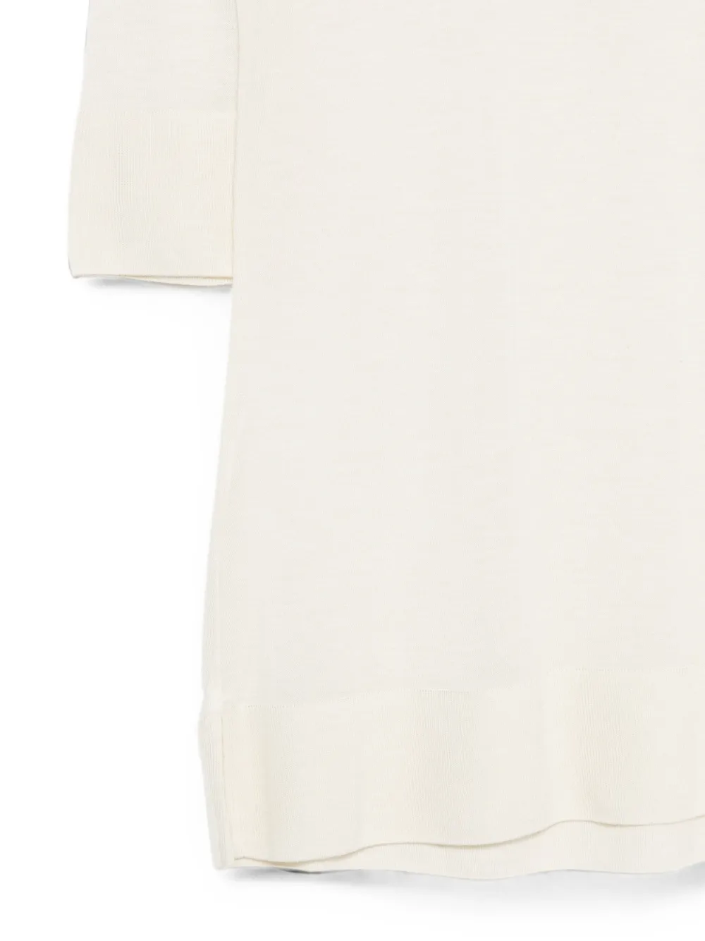 Patrizia Pepe T-shirt met elleboogmouwen en hoge hals Beige