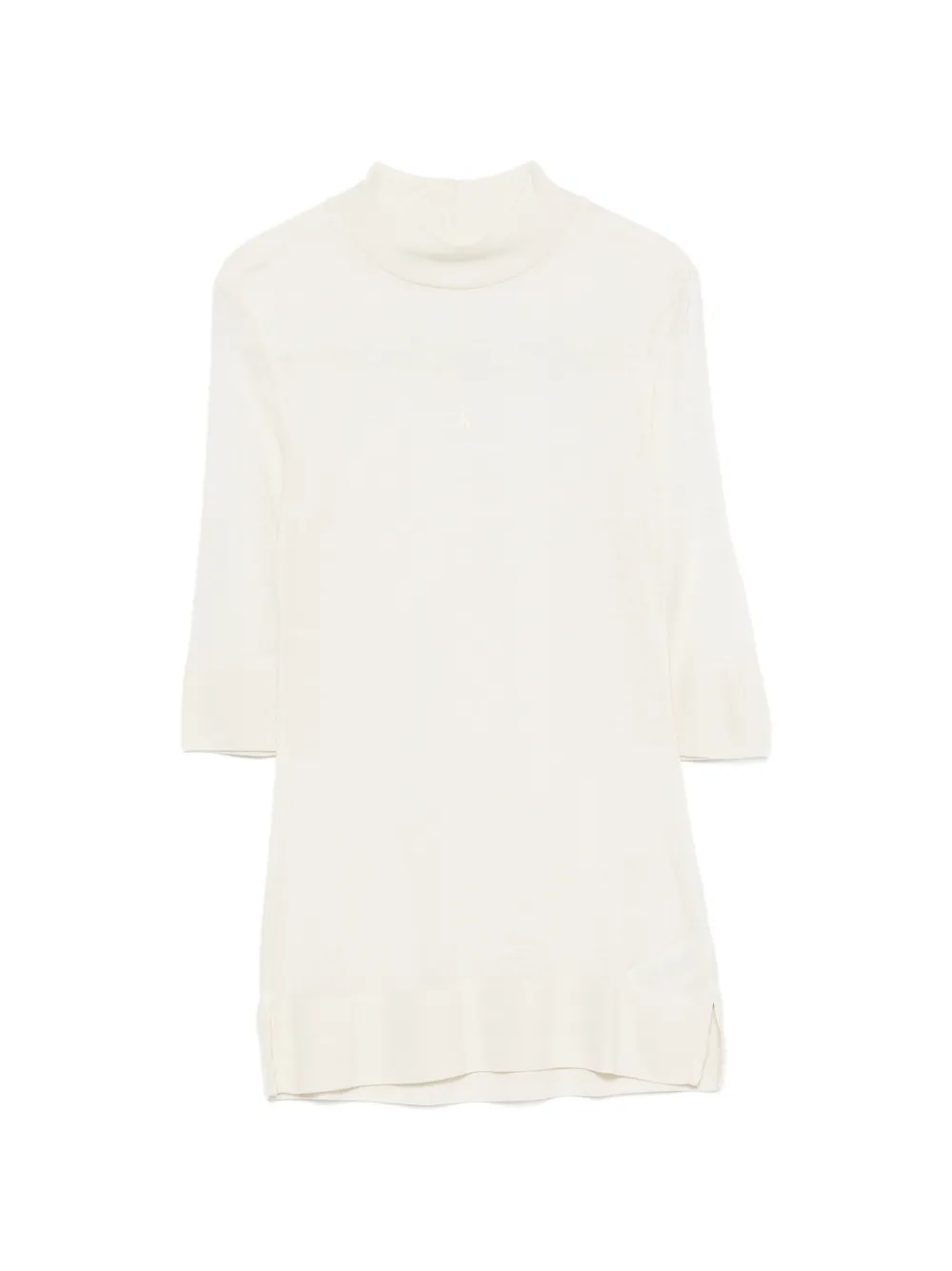 Patrizia Pepe Stehkragen-T-Shirt mit Ellenbogenärmeln - Nude