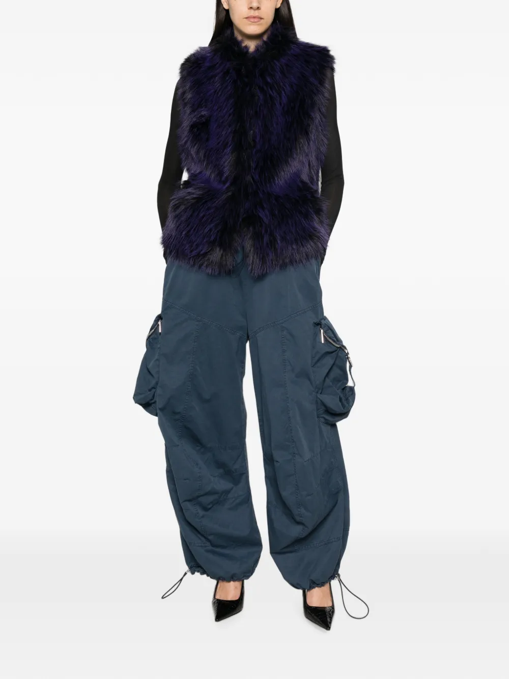 Patrizia Pepe Fluffy bodywarmer Paars