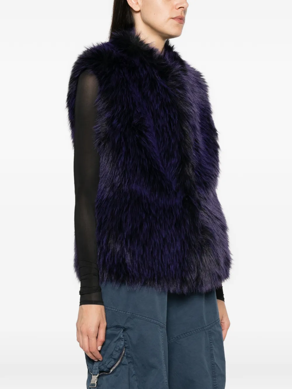 Patrizia Pepe Fluffy bodywarmer Paars