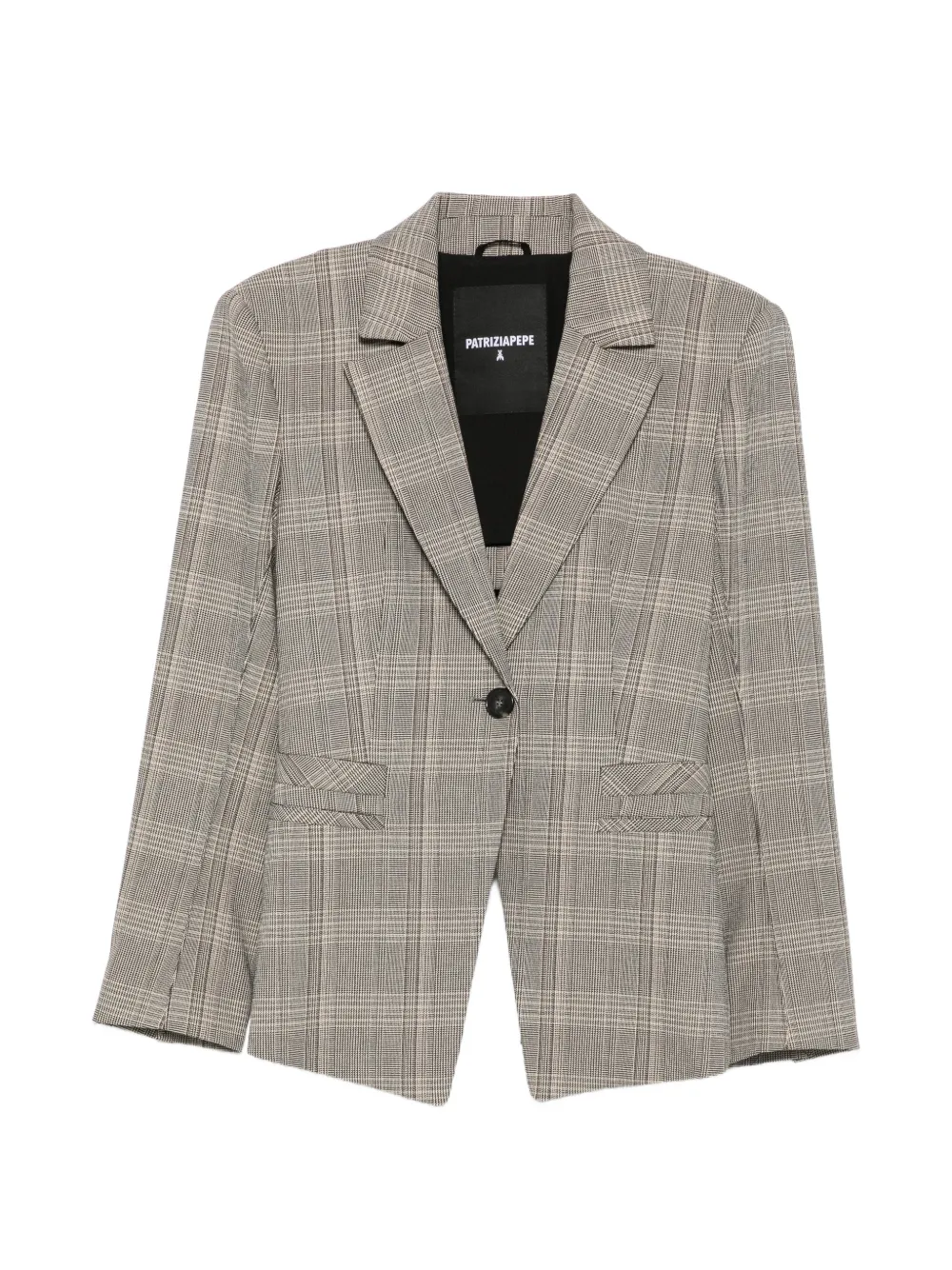 Patrizia Pepe Karierter Blazer mit Cut-Out - Braun