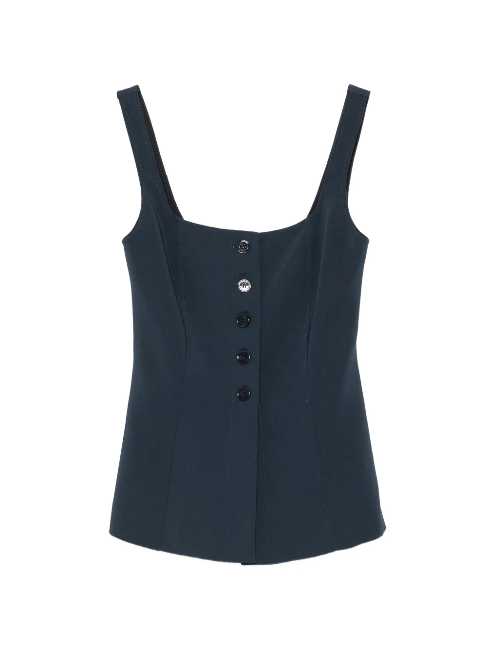 Patrizia Pepe button-up stretch-crêpe top - Blu