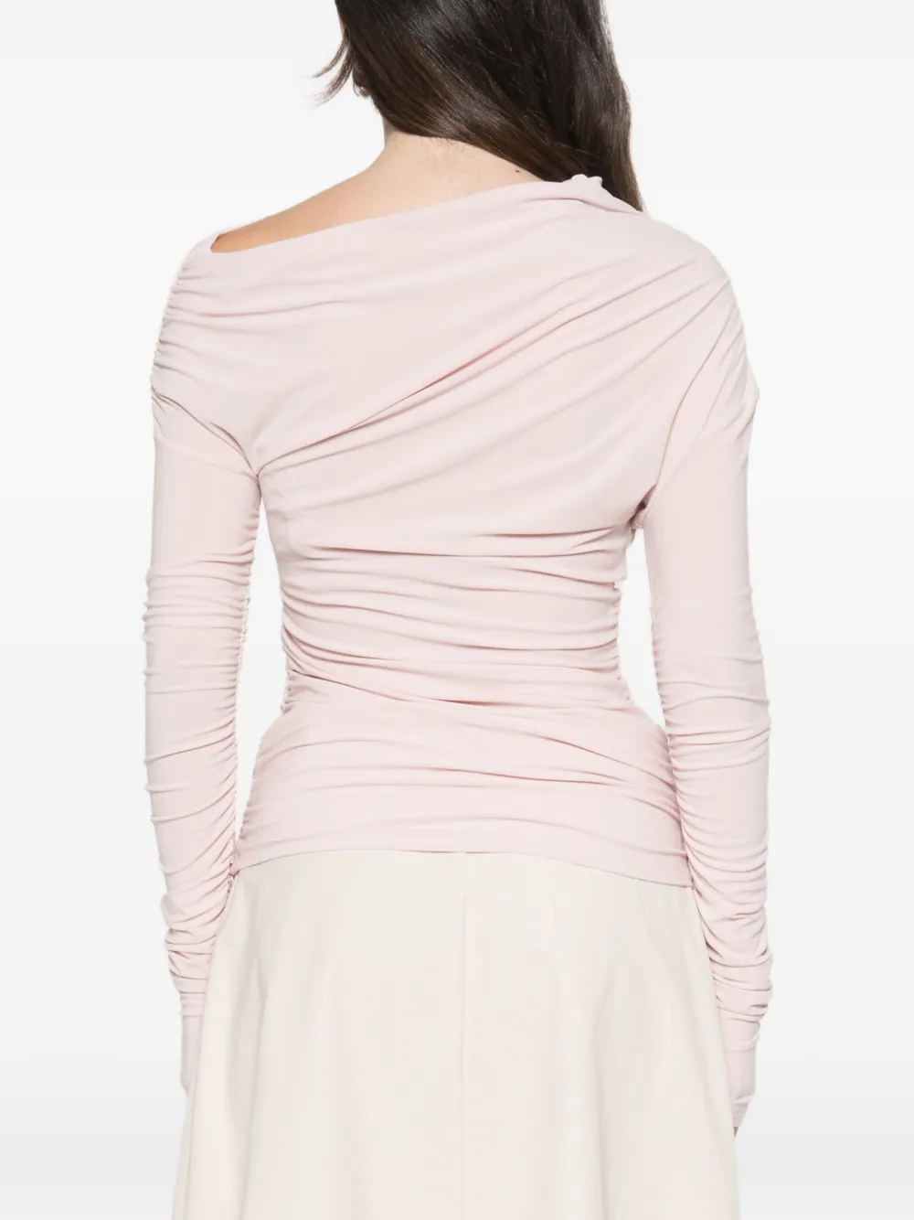 Patrizia Pepe draped off-shoulder top Roze