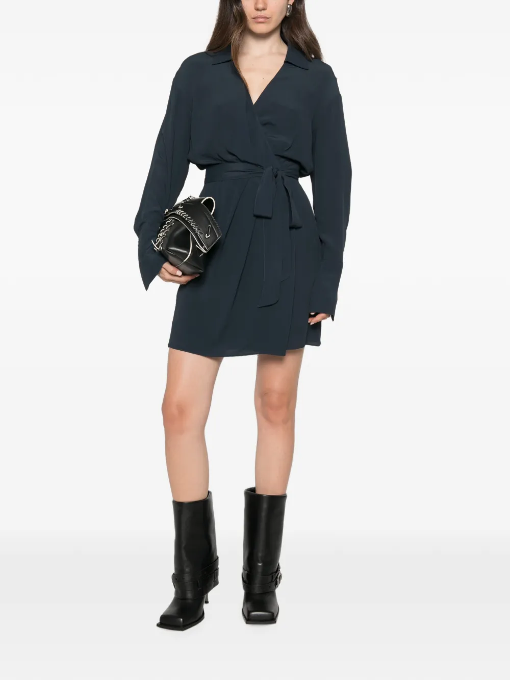 Patrizia Pepe Wikkeljurk met gestrikte taille Blauw