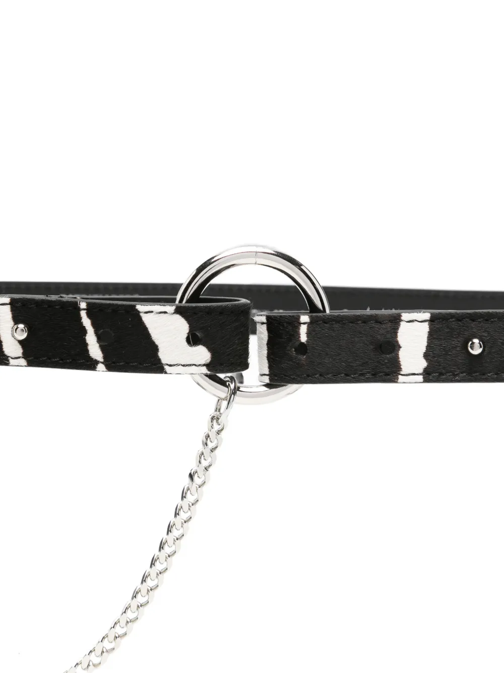 Patrizia Pepe zebra-print chain-detail belt Zwart
