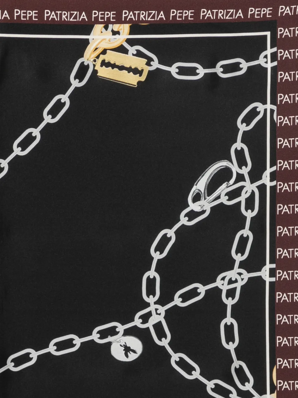 Patrizia Pepe sjaal met ketting Zwart