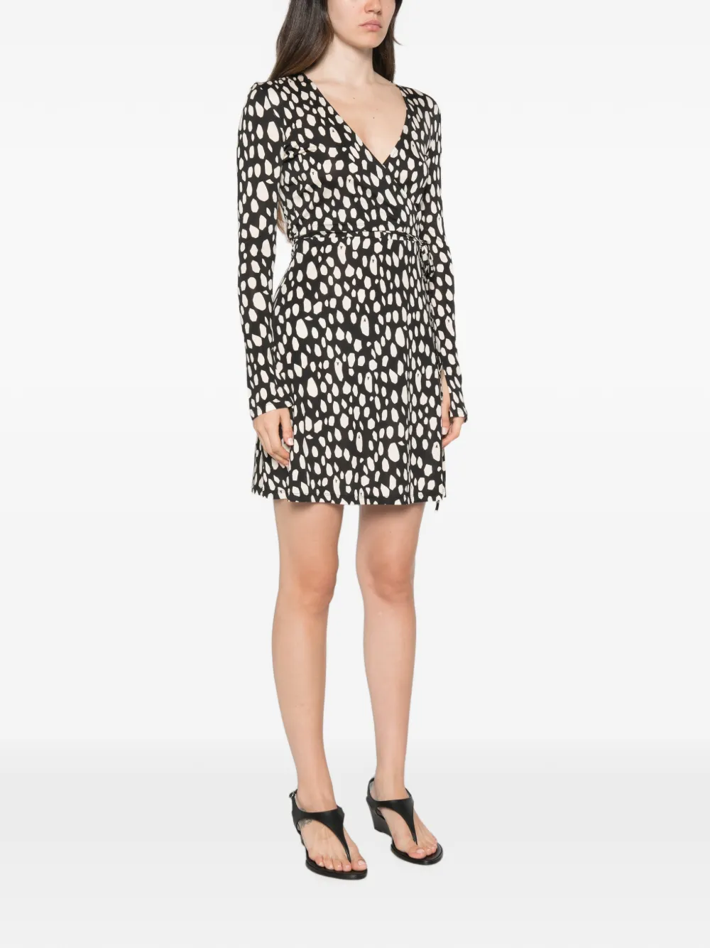Patrizia Pepe Mini-wikkeljurk met print Zwart