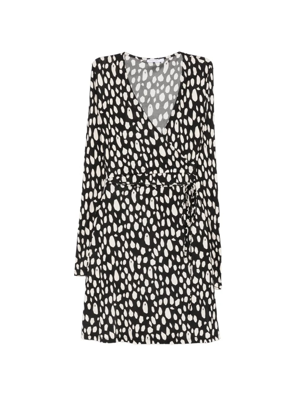 Patrizia Pepe printed wrap mini dress - Schwarz