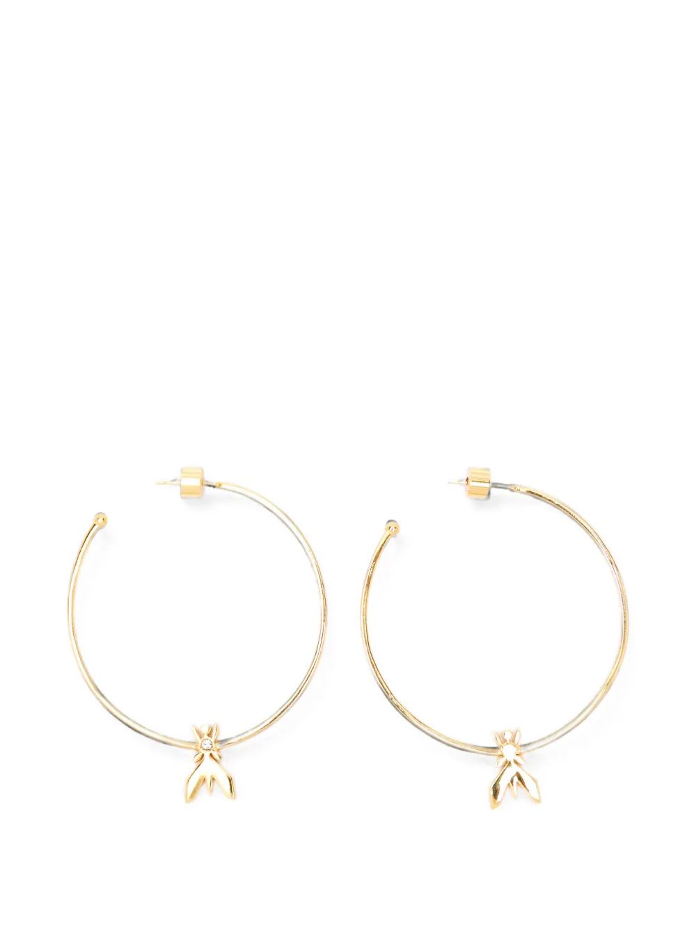 Patrizia Pepe Micro Fly Hoop Earrings In Gold
