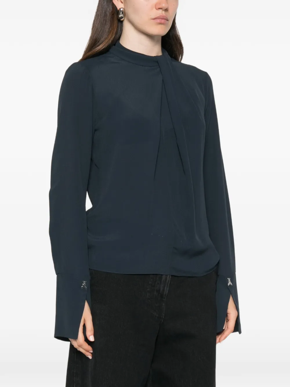 Patrizia Pepe Gedrapeerde blouse Blauw